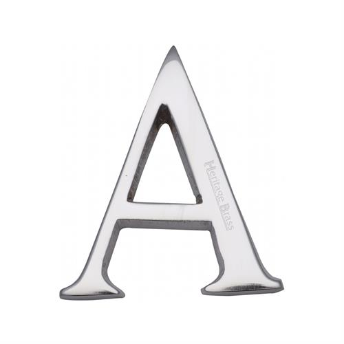Heritage Brass C1565 2 A-PC Alphabet A Pin Fix 51mm (2) Polished Chrome Finish
