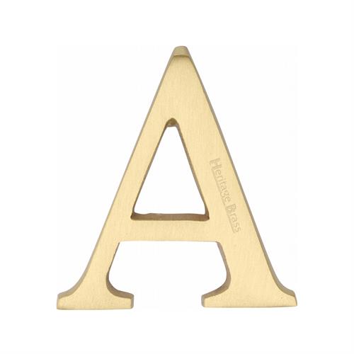 Heritage Brass C1565 2 A-SB Alphabet A Pin Fix 51mm (2) Satin Brass Finish