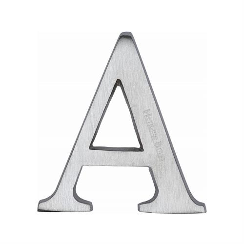 Heritage Brass C1565 2 A-SC Alphabet A Pin Fix 51mm (2) Satin Chrome Finish