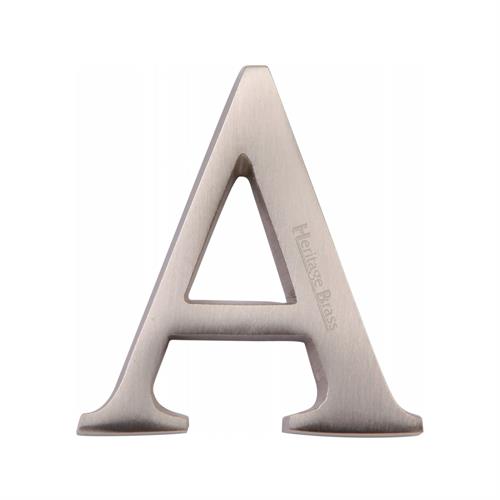 Heritage Brass C1565 2 A-SN Alphabet A Pin Fix 51mm (2) Satin Nickel Finish