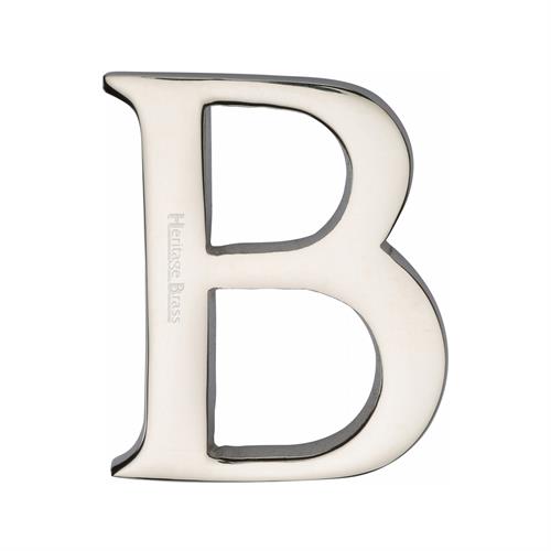 Heritage Brass C1565 2 B-PNF Alphabet B Pin Fix 51mm (2) Polished Nickel Finish