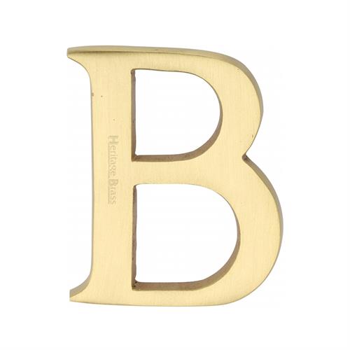 Heritage Brass C1565 2 B-SB Alphabet B Pin Fix 51mm (2) Satin Brass Finish