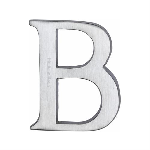 Heritage Brass C1565 2 B-SC Alphabet B Pin Fix 51mm (2) Satin Chrome Finish