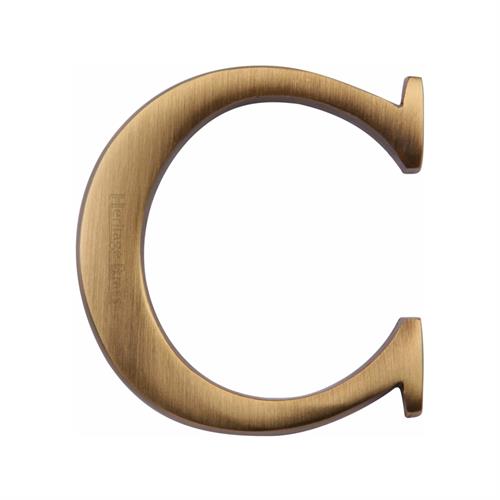 Heritage Brass C1565 2 C-AT Alphabet C Pin Fix 51mm (2) Antique Finish