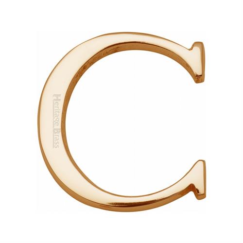 Heritage Brass C1565 2 C-PB Alphabet C Pin Fix 51mm (2) Polished Brass Finish
