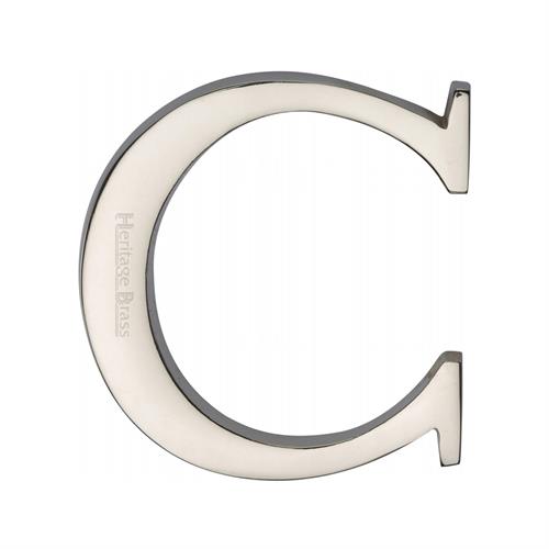 Heritage Brass C1565 2 C-PNF Alphabet C Pin Fix 51mm (2) Polished Nickel Finish