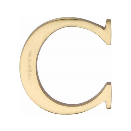 Heritage Brass C1565 2 C-SB Alphabet C Pin Fix 51mm (2) Satin Brass Finish