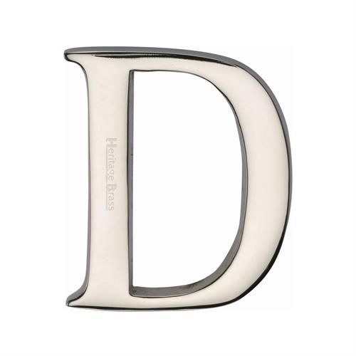 Heritage Brass C1565 2 D-PNF Alphabet D Pin Fix 51mm (2) Polished Nickel Finish