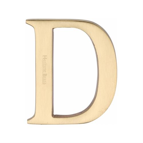 Heritage Brass C1565 2 D-SB Alphabet D Pin Fix 51mm (2) Satin Brass Finish