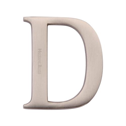 Heritage Brass C1565 2 D-SN Alphabet D Pin Fix 51mm (2) Satin Nickel Finish