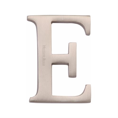 Heritage Brass C1565 2 E-SN Alphabet E Pin Fix 51mm (2) Satin Nickel Finish