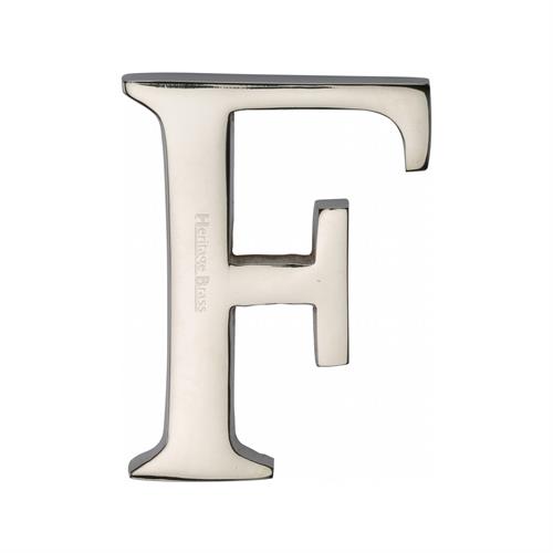 Heritage Brass C1565 2 F-PNF Alphabet F Pin Fix 51mm (2) Polished Nickel Finish