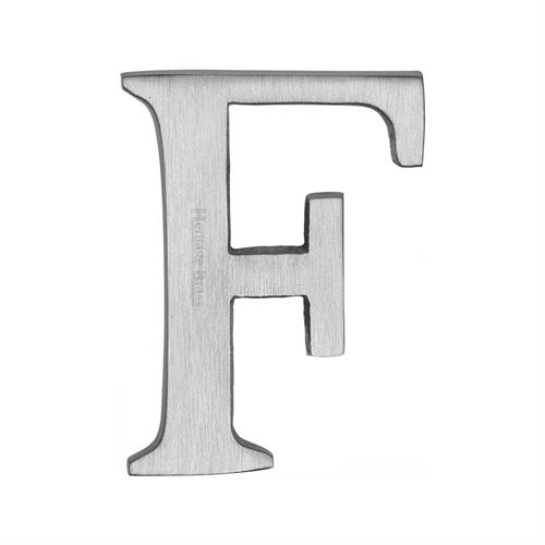Heritage Brass C1565 2 F-SC Alphabet F Pin Fix 51mm (2) Satin Chrome Finish