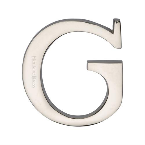 Heritage Brass C1565 2 G-PNF Alphabet G Pin Fix 51mm (2) Polished Nickel Finish