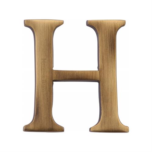 Heritage Brass C1565 2 H-AT Alphabet H Pin Fix 51mm (2) Antique Finish