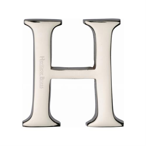 Heritage Brass C1565 2 H-PNF Alphabet H Pin Fix 51mm (2) Polished Nickel Finish