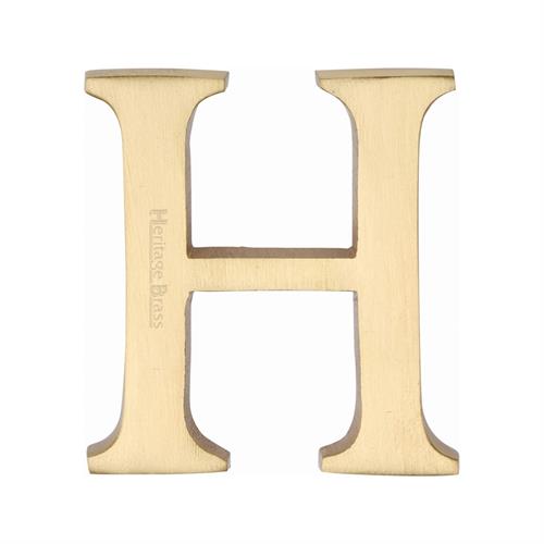 Heritage Brass C1565 2 H-SB Alphabet H Pin Fix 51mm (2) Satin Brass Finish