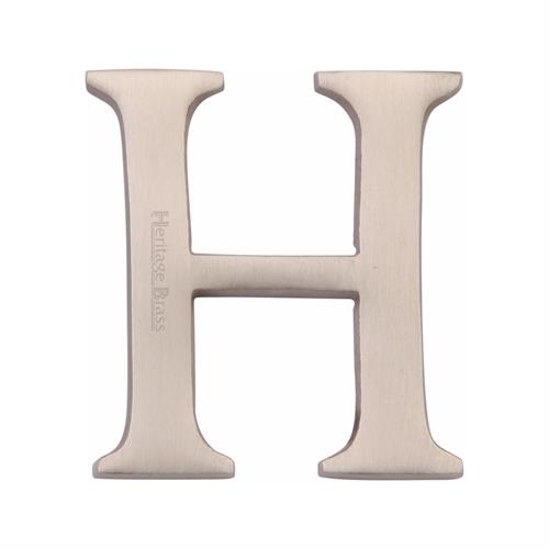 Heritage Brass C1565 2 H-SN Alphabet H Pin Fix 51mm (2) Satin Nickel Finish