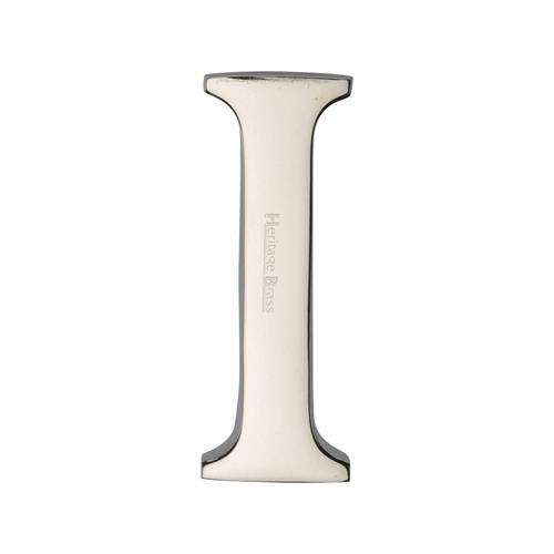 Heritage Brass C1565 2 I-PNF Alphabet I Pin Fix 51mm (2) Polished Nickel Finish