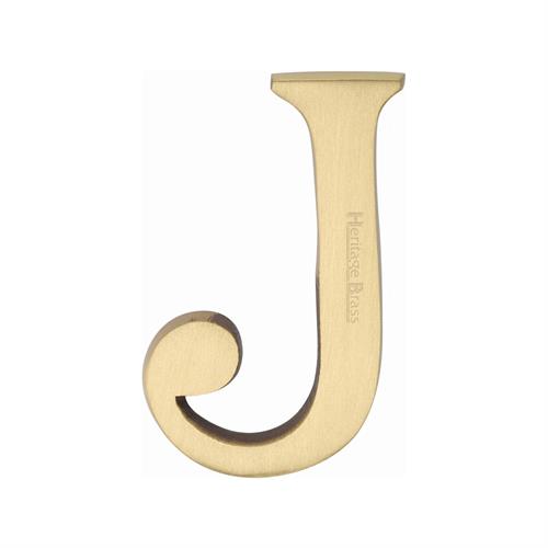 Heritage Brass C1565 2 J-SB Alphabet J Pin Fix 51mm (2) Satin Brass Finish