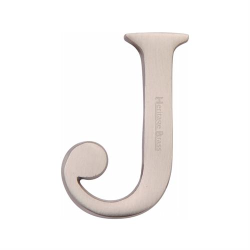 Heritage Brass C1565 2 J-SN Alphabet J Pin Fix 51mm (2) Satin Nickel Finish