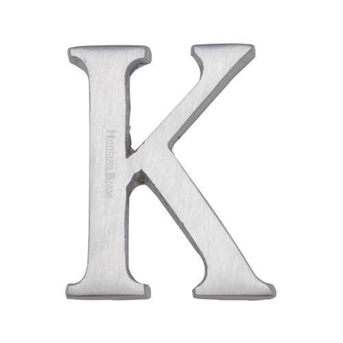 Heritage Brass C1565 2 K-SC Alphabet K Pin Fix 51mm (2) Satin Chrome Finish