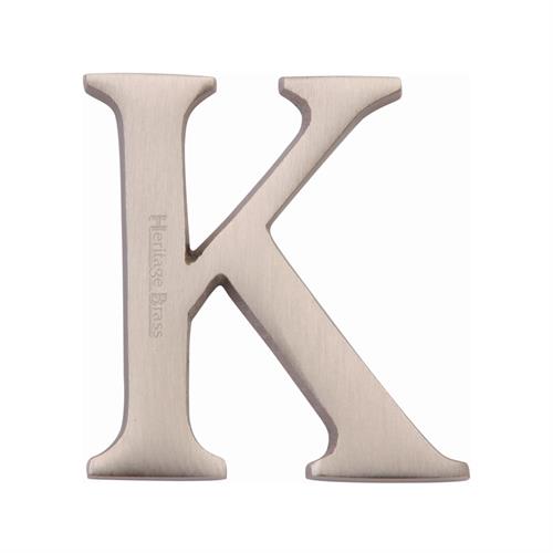 Heritage Brass C1565 2 K-SN Alphabet K Pin Fix 51mm (2) Satin Nickel Finish