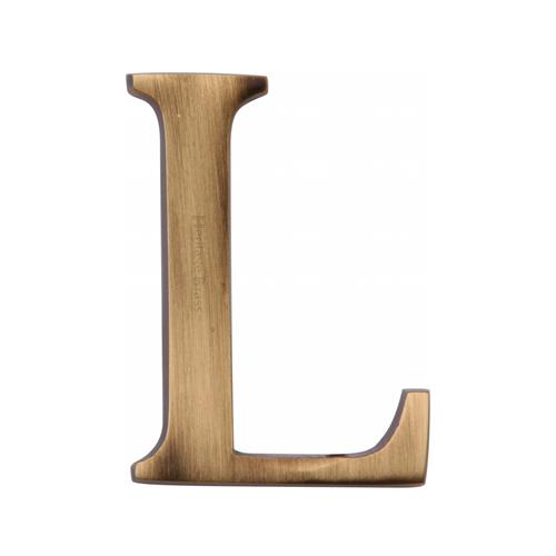 Heritage Brass C1565 2 L-AT Alphabet L Pin Fix 51mm (2) Antique Finish