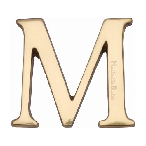 Heritage Brass C1565 2 M-PB Alphabet M Pin Fix 51mm (2) Polished Brass Finish