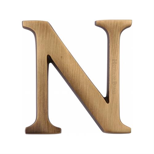 Heritage Brass C1565 2 N-AT Alphabet N Pin Fix 51mm (2) Antique Finish