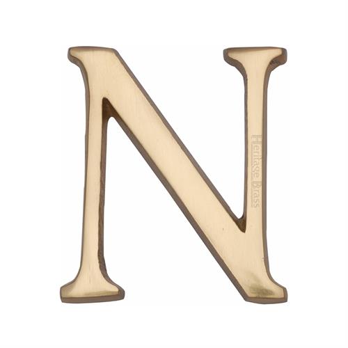 Heritage Brass C1565 2 N-PB Alphabet N Pin Fix 51mm (2) Polished Brass Finish