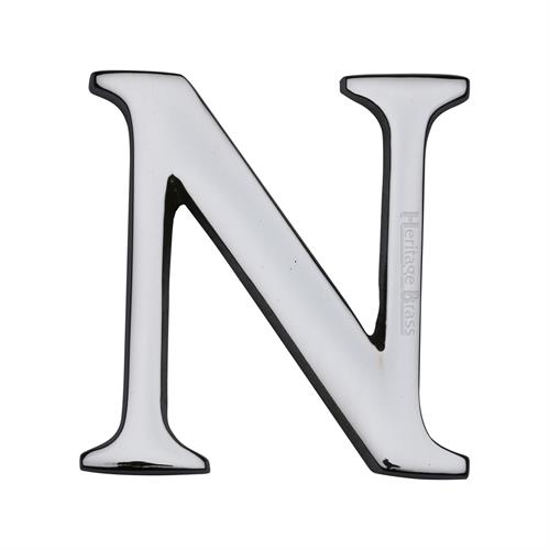 Heritage Brass C1565 2 N-PC Alphabet N Pin Fix 51mm (2) Polished Chrome Finish