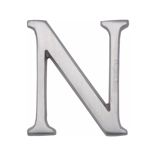 Heritage Brass C1565 2 N-SC Alphabet N Pin Fix 51mm (2) Satin Chrome Finish