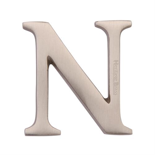 Heritage Brass C1565 2 N-SN Alphabet N Pin Fix 51mm (2) Satin Nickel Finish