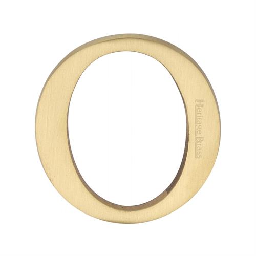 Heritage Brass C1565 2 O-SB Alphabet O Pin Fix 51mm (2) Satin Brass Finish