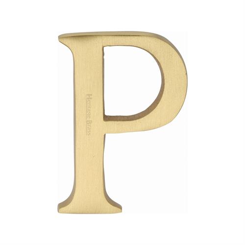 Heritage Brass C1565 2 P-SB Alphabet P Pin Fix 51mm (2) Satin Brass Finish