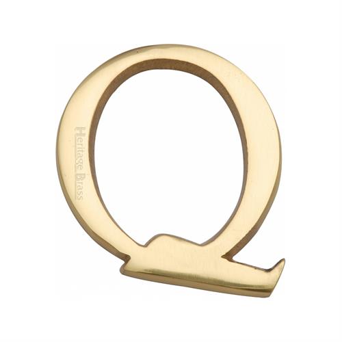 Heritage Brass C1565 2 Q-PB Alphabet Q Pin Fix 51mm (2) Polished Brass Finish