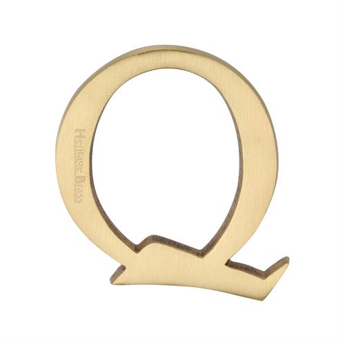 Heritage Brass C1565 2 Q-SB Alphabet Q Pin Fix 51mm (2) Satin Brass Finish