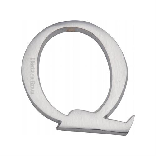 Heritage Brass C1565 2 Q-SC Alphabet Q Pin Fix 51mm (2) Satin Chrome Finish