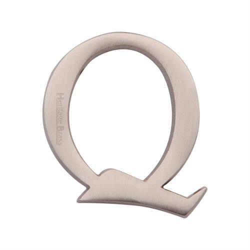 Heritage Brass C1565 2 Q-SN Alphabet Q Pin Fix 51mm (2) Satin Nickel Finish
