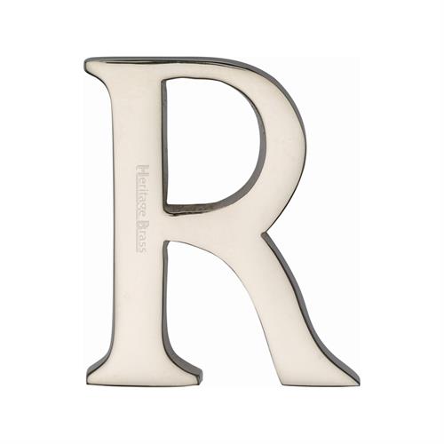 Heritage Brass C1565 2 R-PNF Alphabet R Pin Fix 51mm (2) Polished Nickel Finish