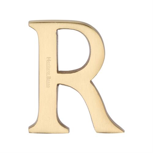 Heritage Brass C1565 2 R-SB Alphabet R Pin Fix 51mm (2) Satin Brass Finish