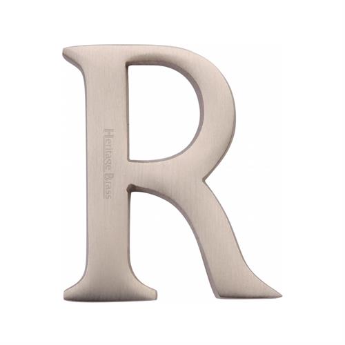 Heritage Brass C1565 2 R-SN Alphabet R Pin Fix 51mm (2) Satin Nickel Finish