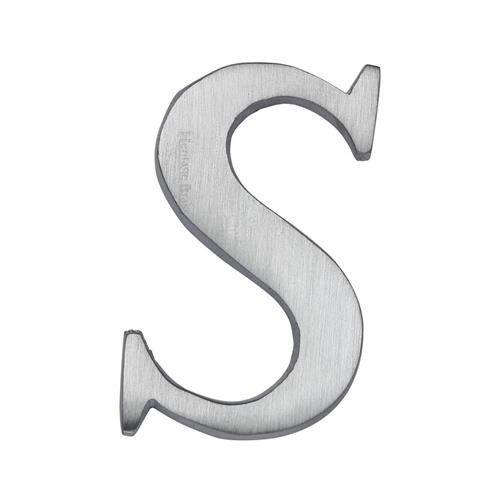 Heritage Brass C1565 2 S-SC Alphabet S Pin Fix 51mm (2) Satin Chrome Finish