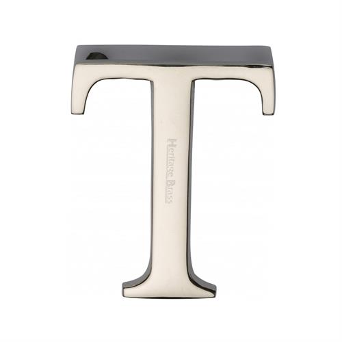 Heritage Brass C1565 2 T-PNF Alphabet T Pin Fix 51mm (2) Polished Nickel Finish