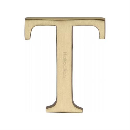 Heritage Brass C1565 2 T-SB Alphabet T Pin Fix 51mm (2) Satin Brass Finish