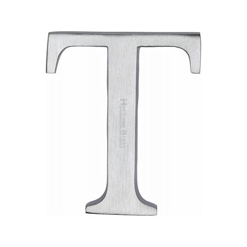 Heritage Brass C1565 2 T-SC Alphabet T Pin Fix 51mm (2) Satin Chrome Finish