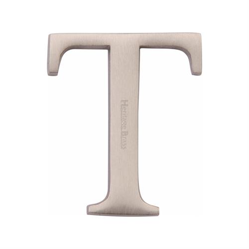 Heritage Brass C1565 2 T-SN Alphabet T Pin Fix 51mm (2) Satin Nickel Finish