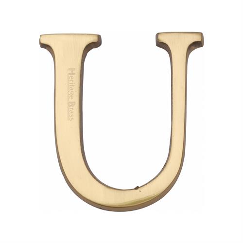 Heritage Brass C1565 2 U-PB Alphabet U Pin Fix 51mm (2) Polished Brass Finish