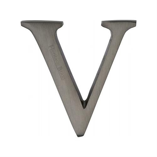 Heritage Brass C1565 2 V-MB Alphabet V Pin Fix 51mm (2) Matt Bronze Finish